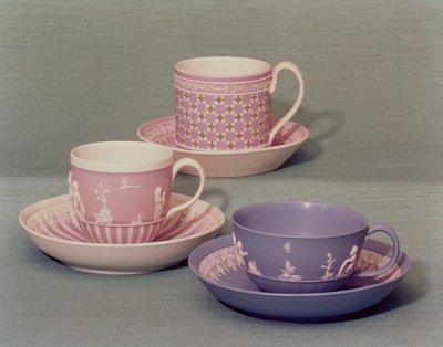 Wedgwood cups and saucers, 1785-90 by English School